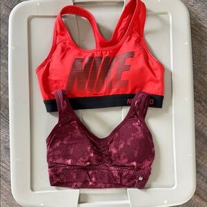 Nike Pro Sports Bra Red and Black. Lucky Brand Maroon Sports Bra.